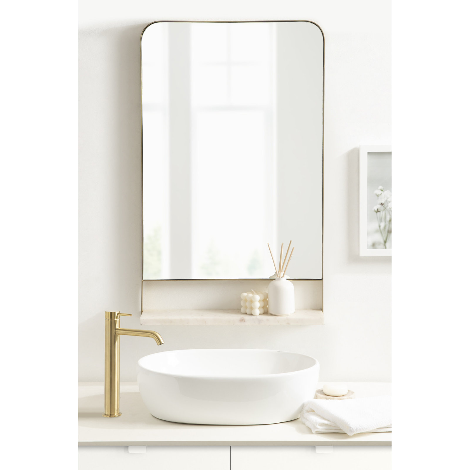 Branchville Mirror, 34" x 20", Gold, Rectangle