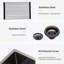 Évier de cuisine encastrable 32 po - 32 po x 19 po x 10 po - Évier de cuisine noir encastrable noir de calibre 16 - Évier de cuisine à cuve simple de profondeur 10 pouces