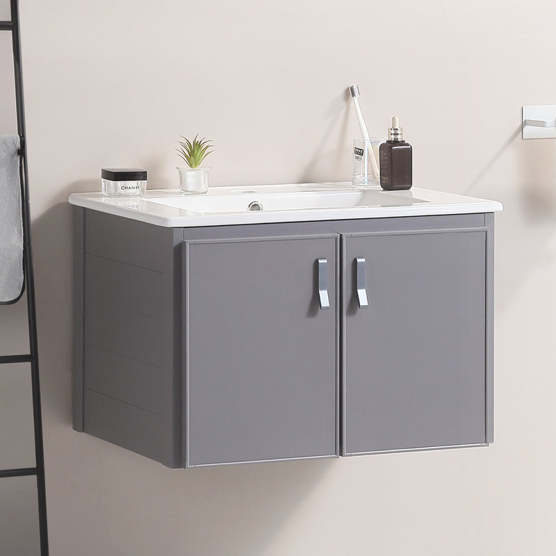 Meuble-lavabo simple 24 po avec plateau en céramique Lubna