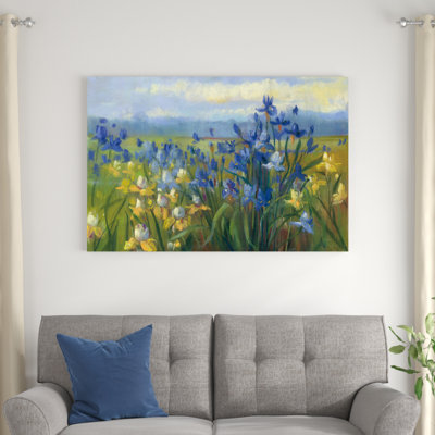 " Blue And Yellow Flower Field V2 " by Carol Rowan