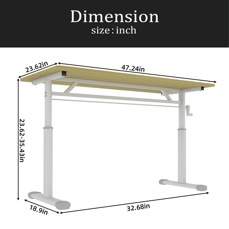Adjustable Study Desk For Kids & Adults – Height-Adjustable, Multi-Purpose Home/Office Desk, Compact Design, Wood