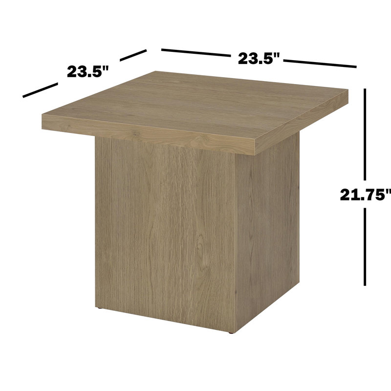 Table de bout carrée en bois d'ingénierie, Brun