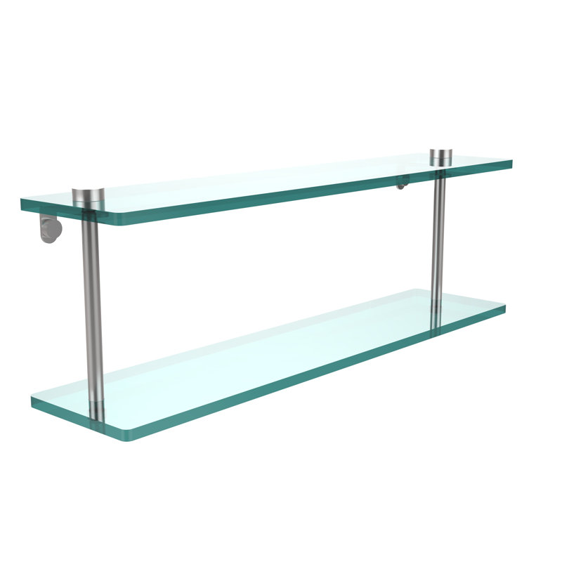 Gober 2 Piece Tiered Shelf, Satin Chrome, 22"