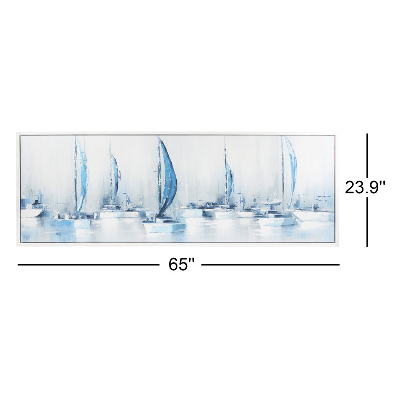 Cole and Gray Coastal Polystone Voiliers, art mural encadré
