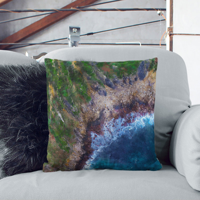 San Sebastian in Spain Scatter Cushion, 40cm H x 40cm W x 15cm D, Black