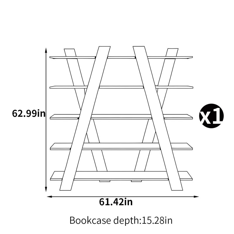 Simple Home Bookcase, Burlywood