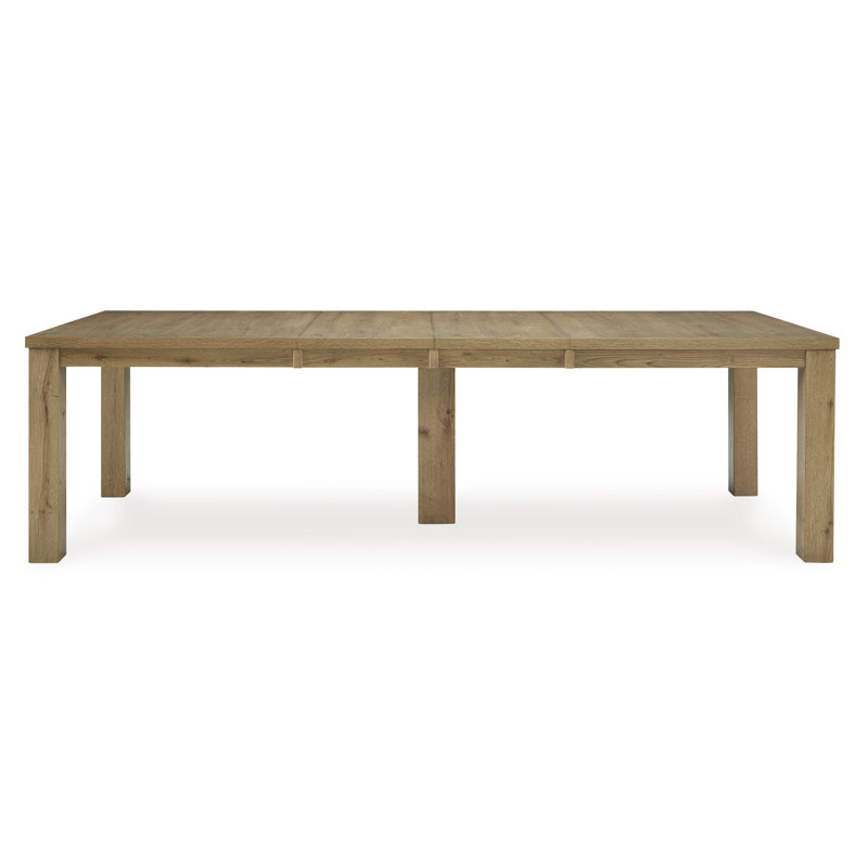 Rustic Oak Extendable Rectangular Dining Table for Ten