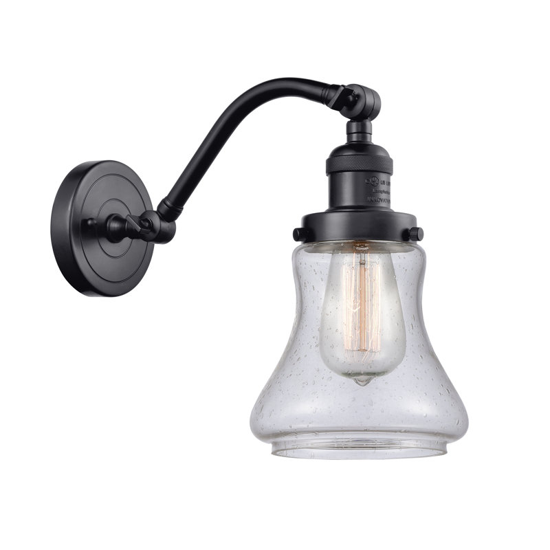 Edda Armed Sconce, Matte Black