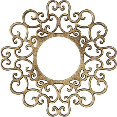 16"OD x 6 1/8"ID x 1/2"P Reims Architectural Grade PVC Pierced Ceiling Medallion, Antiqued Brass