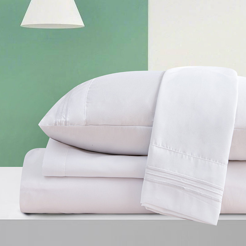  Ensemble de draps en rayonne ultra doux et infroissable, Ensemble de draps pour li très grand californien , Blanc