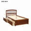Structure de lit avec rangement et lit en bois avec deux tiroirs et tête de lit-687953190