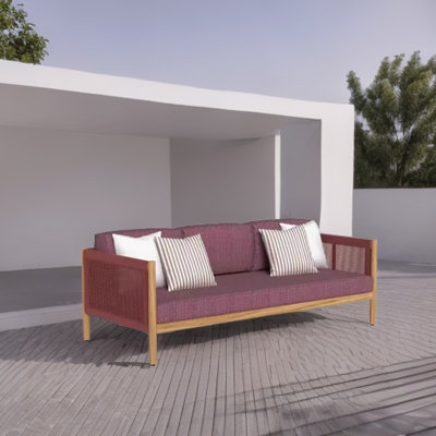 Canapé d'extérieur moderne et simple en teck de 79,52 po