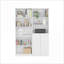 Bookcases 2-Piece Set, Sleek Contemporary Snow White with Closed/Open Storage | White | Particle Board