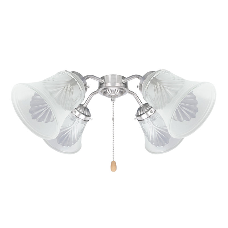 Abat-jour de ventilateur de plafond en verre blanc givré Analynn H 4,875 "
