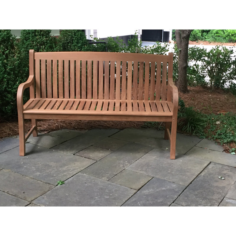 Banc d'extérieur en teck Nelvis, Brun, H 37,5 po x l 60 po x P 23,5 po