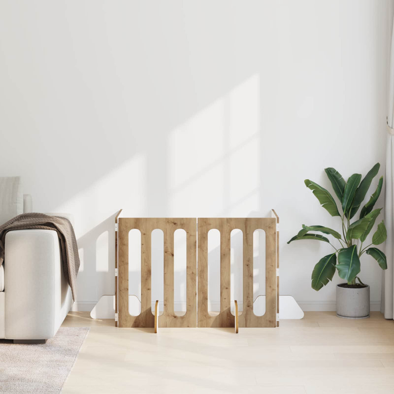 Pet Crate, 60cm H x 160.5cm W x 34cm D, Old Wood