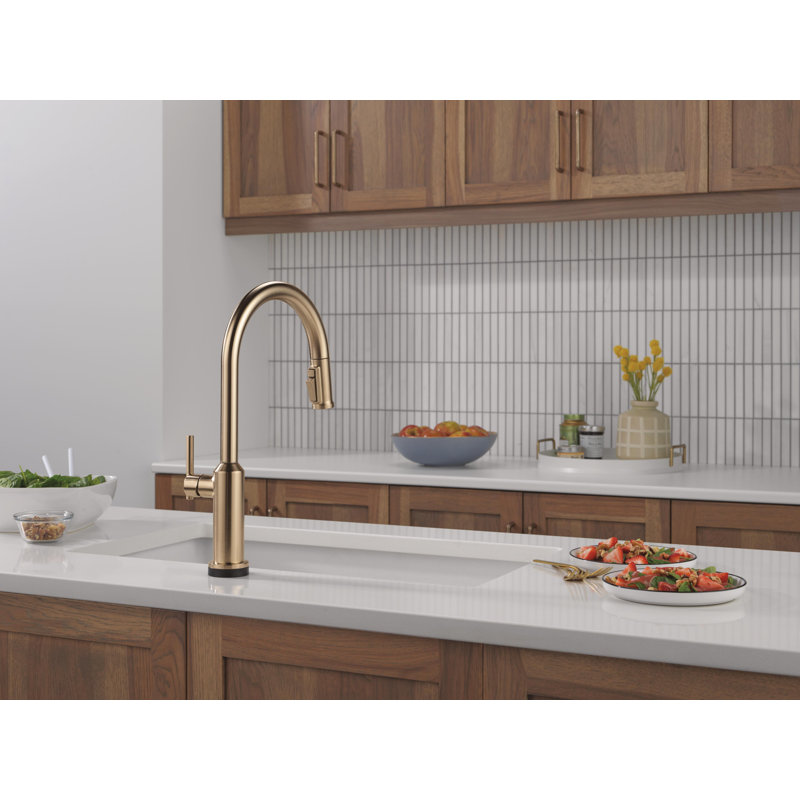 Touch2O Technology Kitchen Faucet with Touchless Technology, Lumicoat Champagne Bronze