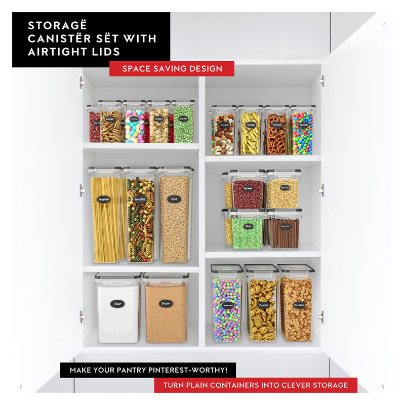 Clear BPA-Free Plastic Airtight Food Storage Containers Set