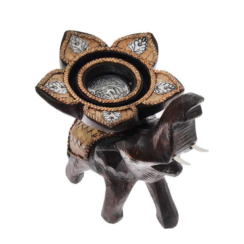 7.5'' H Wood Tabletop Tealight Holder