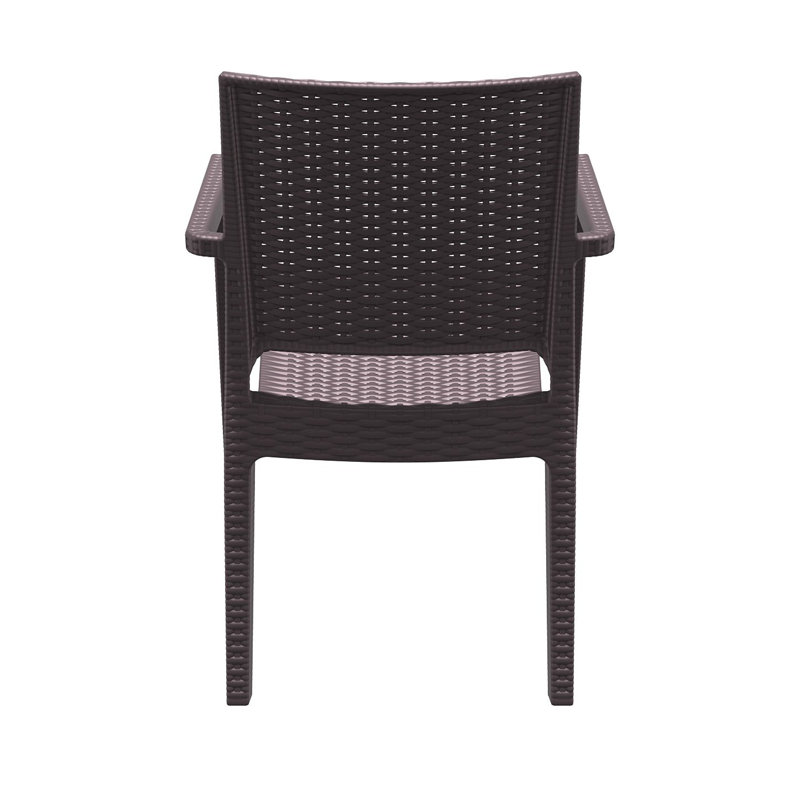 Fauteuil de salle à manger empilable Hela, Brun
