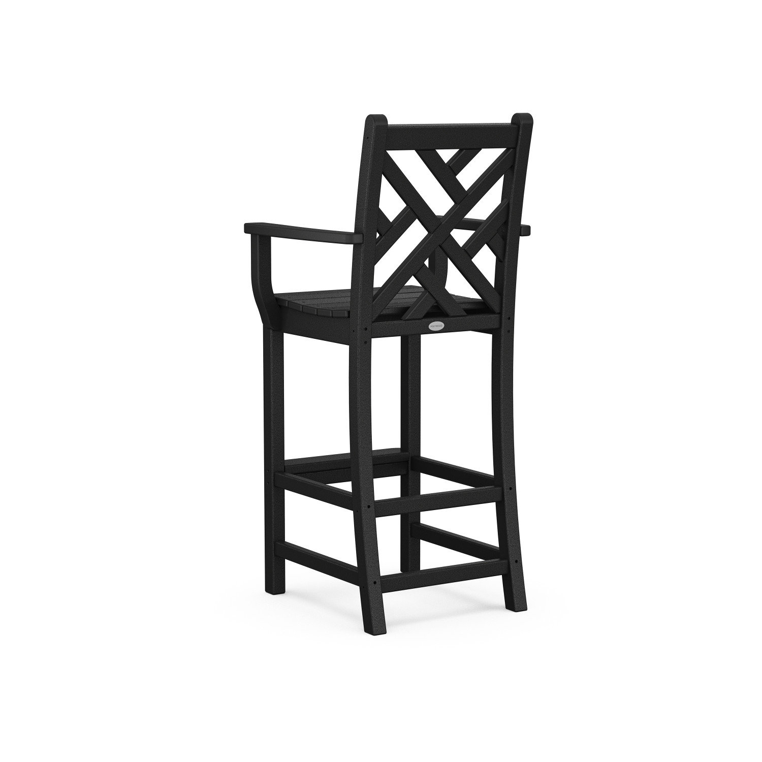POLYWOOD® Chippendale Patio Bar Stool, Black