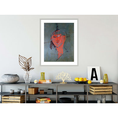«The Red Head» par Amedeo Modigliani - estampe numérique encadrée