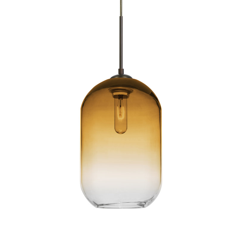 Joseph 1 - Light Single Pendant, Bronze, Amber/Clear