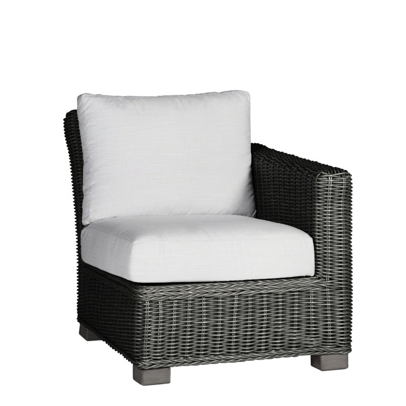 Rustic Patio Lounge Chair with Cushions, Slate Gray, Rollo Lace InsideOut® Linen, Welt