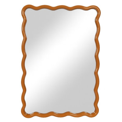 Allurine Solid Wood Wavy Wall Mirror