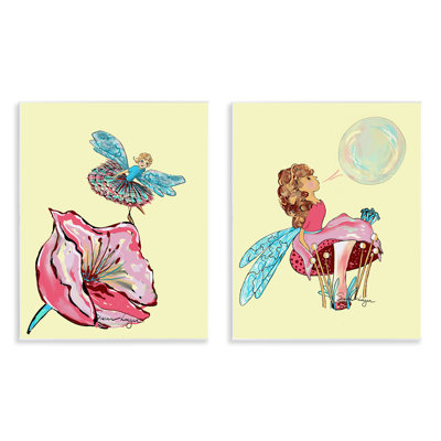 Ensemble de 2 plaques murales Magical Ballerina Fairies, design par Susan Lugar