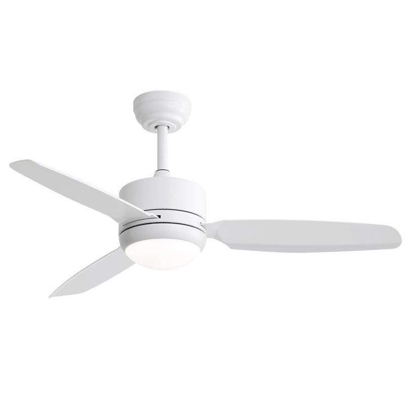 46 Inch New Design Ceiling Fan With Lights 3 ABS Blades 6-Speed DC Motor, White, White