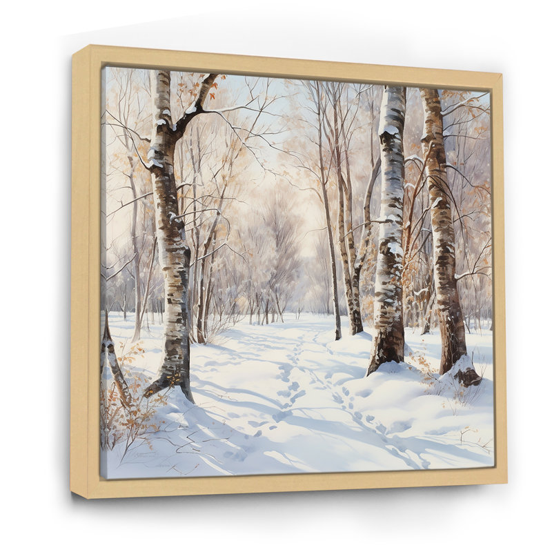 «Trees Charm In Winter I - Trees», art mural, H 36 po x l 36 po x P 1,5 po, Cadre naturel flottant