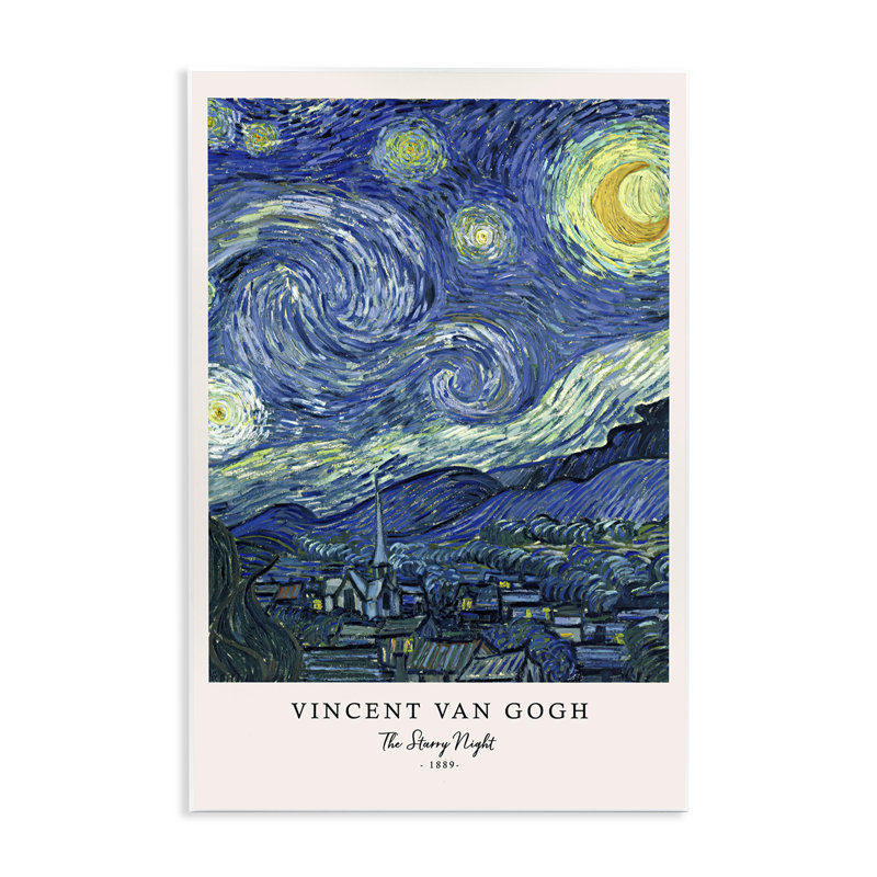 Plaque murale Classic Starry Night Van Gogh, design par Vintage Hustle, H 19 po x l 13 po