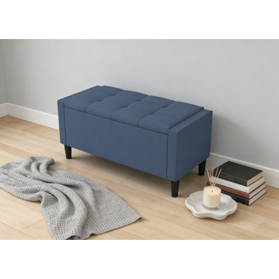 Banc de rangement rembourré à couvercle rabattable avec siège capitonné, compartiment de rangement dissimulé pour l'entrée, la chambre à coucher ou le salon
