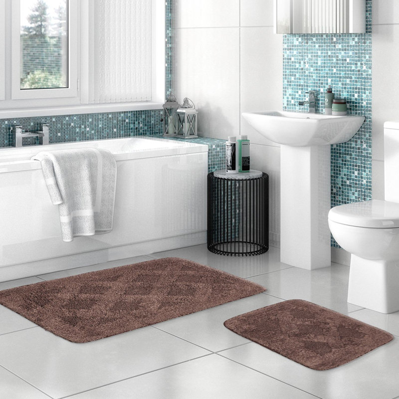 Ensemble de tapis de bain 2 pièces Sharo, Brun
