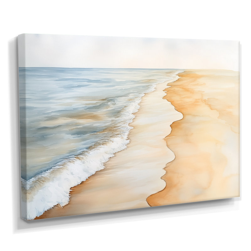 Décoration murale bord de mer Warm Sand Coastal Drift I - Beige, H 12 po x l 20 po, Toile tendue