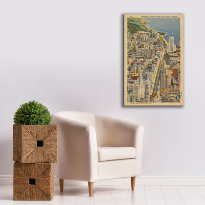 «Michigan Avenue North From River Chicago» par Wild Apple Portfolio, art mural sur toile, 26 po x 40 po