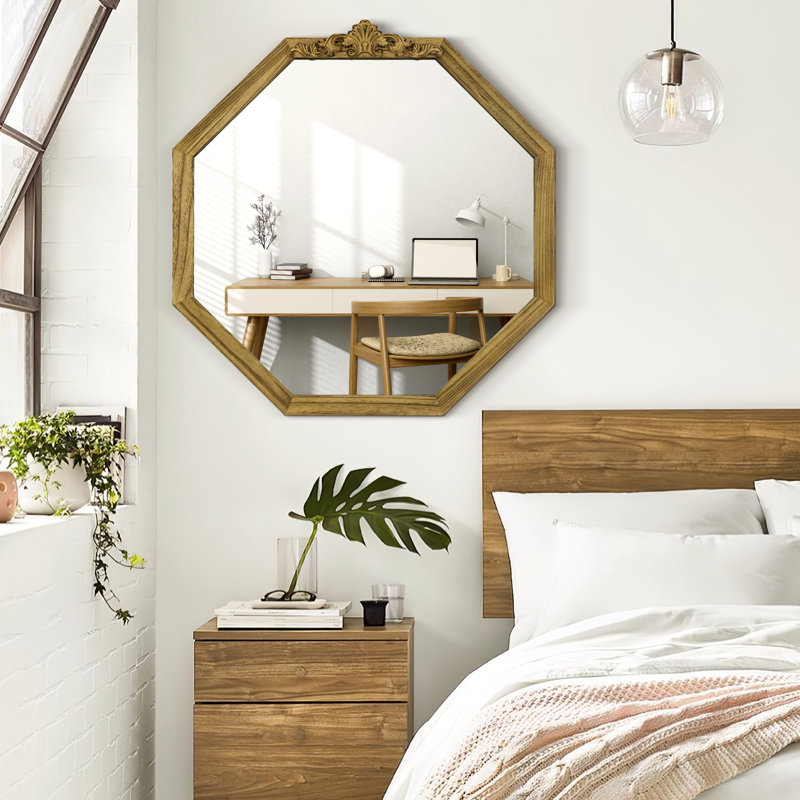 Hoopes Wood Framed Octagon Wall Mirror, 28" x 28"
