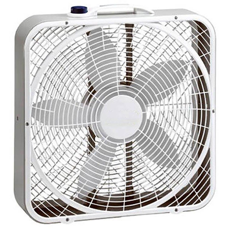 Lasko 20" 3-Speed Weather Shield Performance Box Fan W/ Easy Carry Handle, White