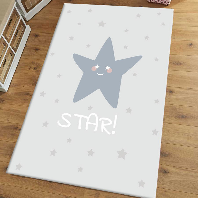 Tapis gris / blanc en polyester tissé à la machine Golub, Rectangle 3 pi 11 po x 5 pi 11 po