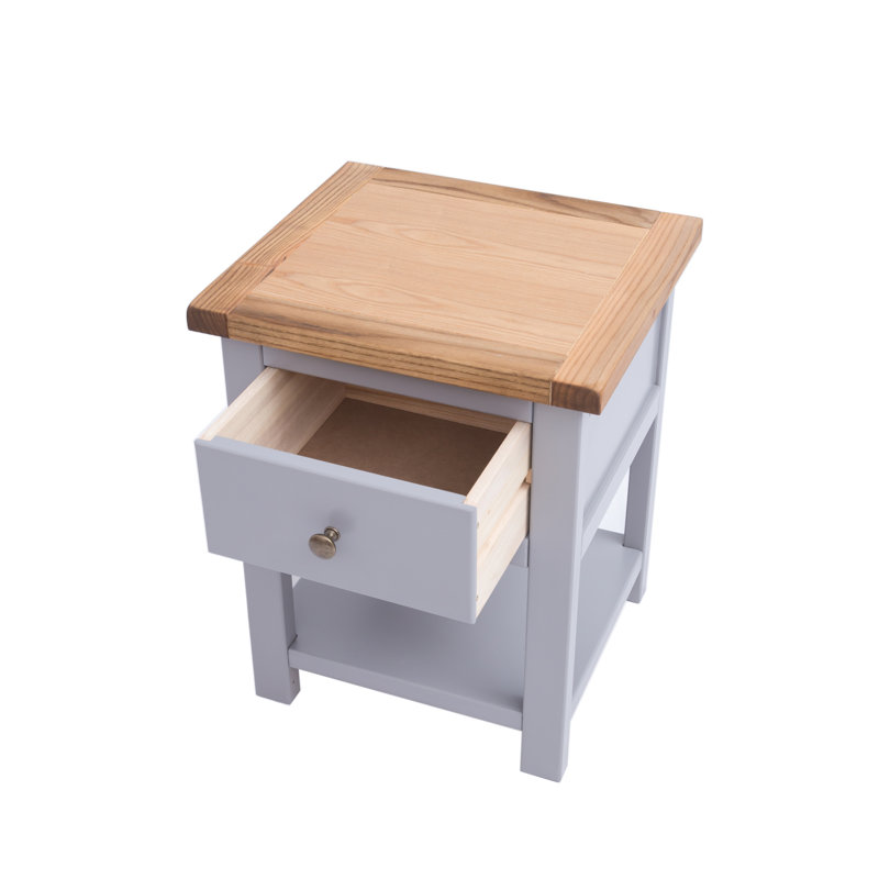 Noran 45 cm W Bedside Table, Purple/Brown