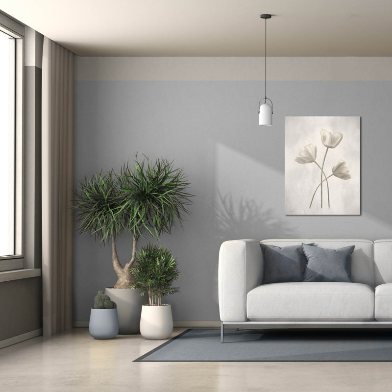 «Bleached Tulips II» par Lori Deiter, art mural sur toile, H 34 po x l 26 po x P 1,5 po