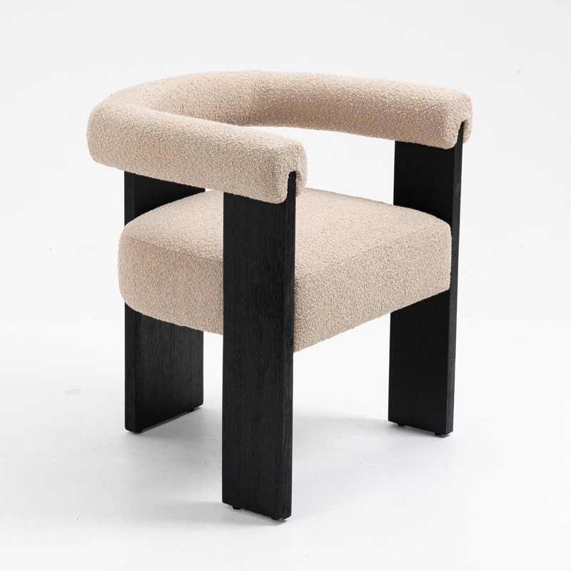 Upholstered Chesterfield Chair, Brown Fabric