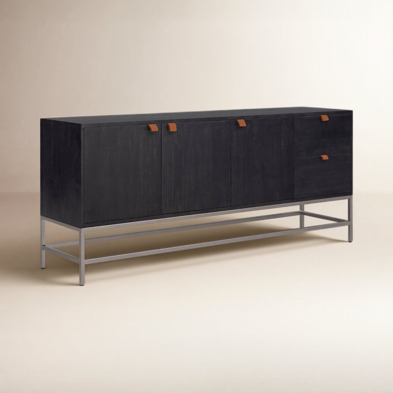 Trey 72'' W Sideboard, Black Wash Poplar