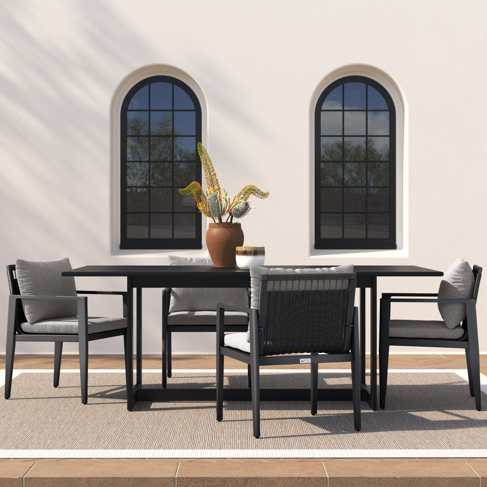 Trosclair 79" Patio Dining Set, 4