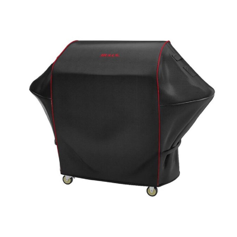 Black Vinyl 30-Inch Grill Cart Cover with Red Piping