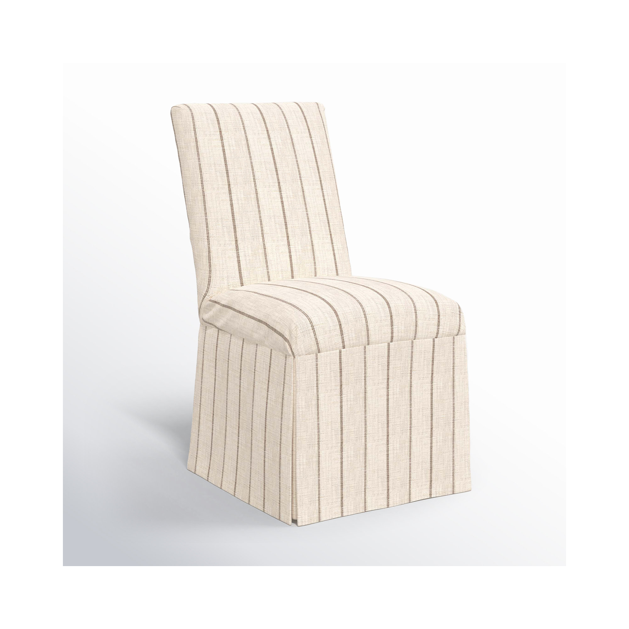 Ivanka Upholstered Parsons Chair, Fritz Charcoal Stripe