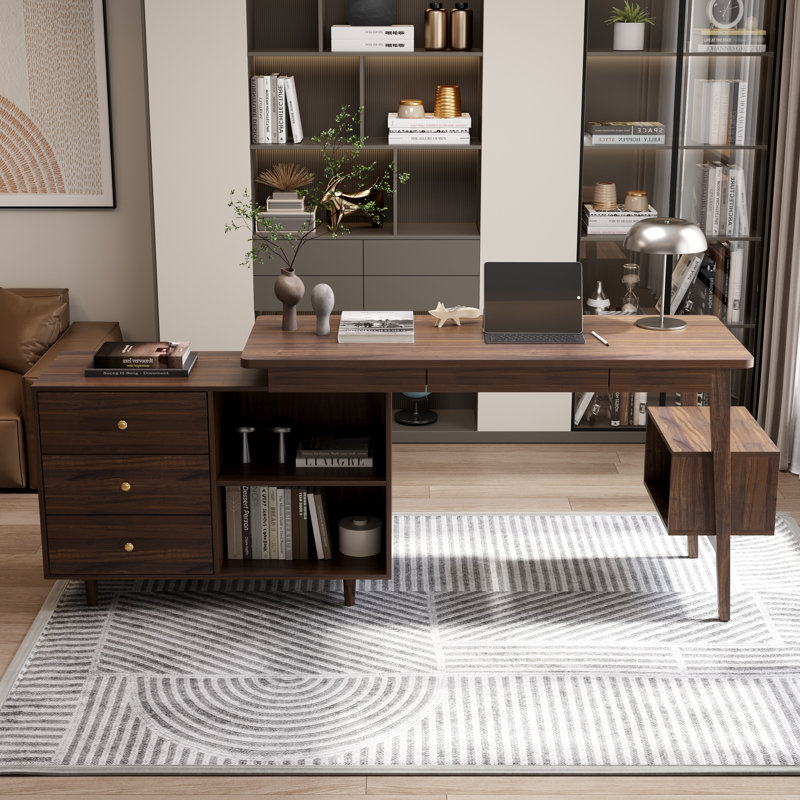 Intisaar L-Shape Desk, Brown