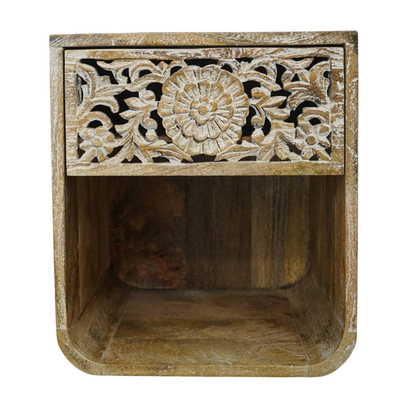 Solid Wood Wall Mounted Nightstand/side Table
