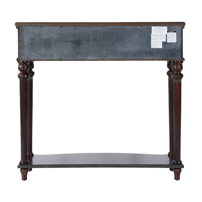 37" Serpentine-Shaped Console Table, Cherry